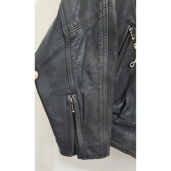 Vintage Black Hills Riding Gear Leather Motorcycle Jacket Women’s Size S - Picture 10 of 16